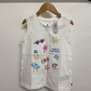 GAP Kids Girls White Graphic Summer Tank Top